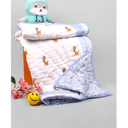 Mom's Home Organic Cotton Baby Quilt Giraffe Print - White-picture-38