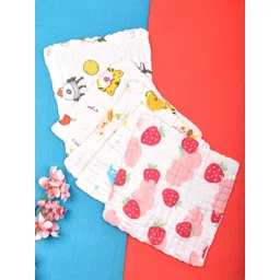 Moms Home Pack Of 5 Baby Super Soft Absorbent Muslin 6 Layer Napkins-picture-13