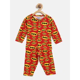 Moms Love Boys Red & Yellow Batman Printed Night Suit-picture-27