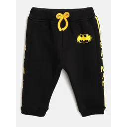 Moms Love Infant Boys Black Pure Cotton Joggers with Batman Print Detail-picture-38