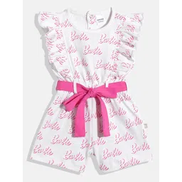 Moms Love Infant Girls Barbie Printed Pure Cotton Ruffled Basic Jumpsuit-picture-39