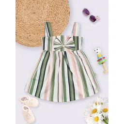Moms Love Infant Girls Cotton Striped Fit & Flare Dress-picture-30