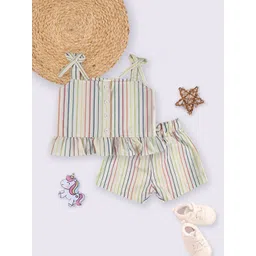 Moms Love Infant Girls Cotton Striped Top with Shorts-picture-27