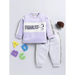 Moms Love Infant Girls Peanuts Printed T Shirt With Trousers-picture-56