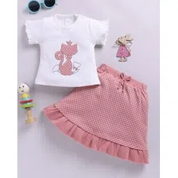 mom's love Infants Cat Embroidered T-Shirt & Skirt Set-picture-10