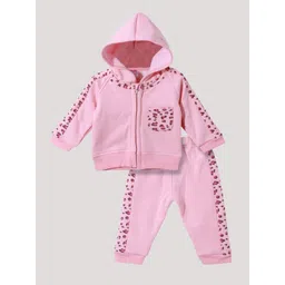 Moms Love Infants Girls Cheetah Printed Hooded Sweatshirt With Joggers-picture-35