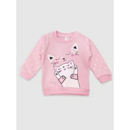 Moms Love Infants Girls Graphic Printed Fleece Sweatshirt-picture-22