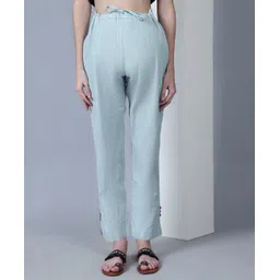 Moms Maternity Sustainable Cotton Solid Maternity Trousers - Sea Green-picture-21