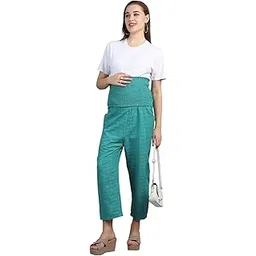 moms maternity Women Green Checked Printed Cotton Maternity High Waist Smoking Regular Joggers Trouser-picture-28