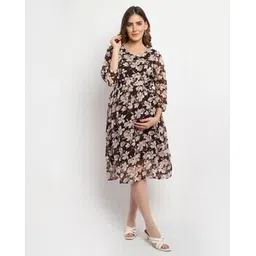 moms maternity Women Printed Fit & Flare Dress-picture-33