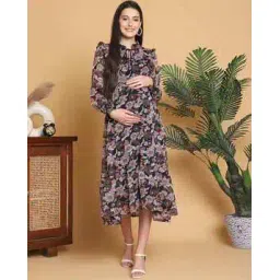 moms maternity Women Printed Fit & Flare Dress-picture-18