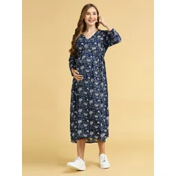 MomToBe Floral Printed Maternity Empire Midi Dress-picture-39