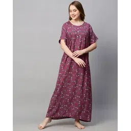 momtobe Micro Print Round-Neck Nighti-picture-39