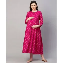 momtobe Printed Fit and Flare Dress-picture-20