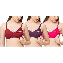momtobe Women's Cotton Heavily Padded Wire Free Nursing Bra-picture-26