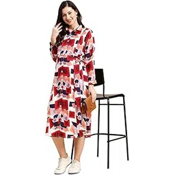 momtobe Women's Fit and Flare Calf Length Dress-picture-14