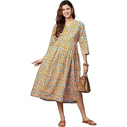 momtobe Women's Fit and Flare Calf Length Dress-picture-18