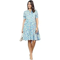 momtobe Women's Fit And Flare Knee Length Rayon Maternity Dress/Pregnancy Dress/Easy Breastfeeding Dress/Western Dress with Zippers for Nursing Pre and Post Pregnancy-picture-32