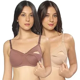 MomToBe Women's Cotton Multicolor Full Cup Non Padded Feeding Bra/Nursing Bra/Maternity Bra Combo-picture-23