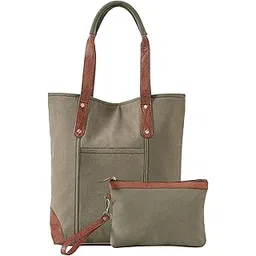 mona b Canvas Tote Handbag for Women with Pouch perfect for Travel, College and office Use-picture-12