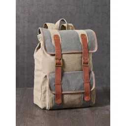 Mona B Unisex Brown & Grey Backpack with Laptop Sleeve image 1