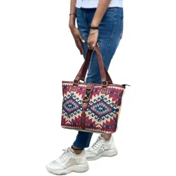 Mona B Women Multi-Color Canvas Handbag image 1