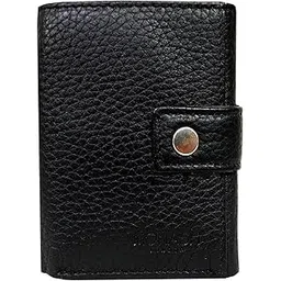 monash london Genuine Leather Metallic Card Case with RFID Protection - Slim 8-Card Wallet with Coin Pocket & Currency Compartment for Men & Women (Black)-picture-38