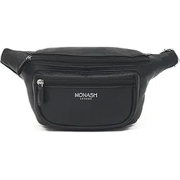 ™ Premium Genuine Leather Waist Bag | Adjustable Nylon Strap | Multi-Utility Travel Pouch for Men & Women | Front Utility Pocket + Main Zipper Compartment + Back Security Pocket-image-0