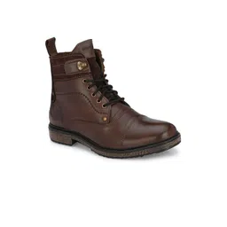 MONDAIN Men Brown Leather Casual Boots-picture-27