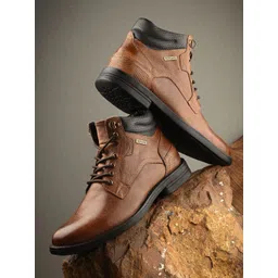 MONDAIN Men Lace-Ups Leather Flatforms-picture-11