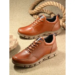 MONDAIN Men Leather Round Toe Lace-Ups Sneakers-picture-12