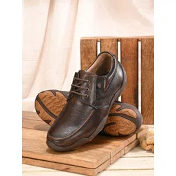 MONDAIN Men Round Toe Leather Lace-Ups Boat Shoes-picture-36