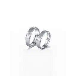 Moneekar Jewels Unisex Set of 2 Silver Stainless Steel Couple Finger Rings-picture-22