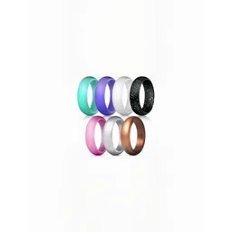 Moneekar Jewels Unisex Set of 7 Silicone Finger Rings-picture-38