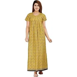 monique Brand Cotton Nighty for Women — Floral Printed Stylish Night Gown, Comfortable Sleepwear Long Nightwear, Maxi- Free Size (Size - M to XXL-44)-picture-21