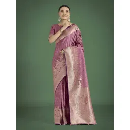 Monjolika Fashion Light Rose Banarasi Satin Silk Woven Design Saree-picture-17