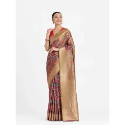 Monjolika Fashion Regal Light Brown Rich Look Banarasi Tissue Silk Saree Comes With Blouse Piece-picture-19