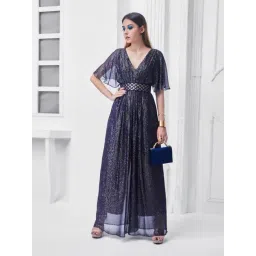 Monk and Mei Blue Queeen Of Wands Christina Jumpsuit with Belt-picture-13