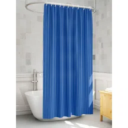 MONKDECOR Blue Striped Water Repellent Shower Curtain-picture-17