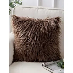 MONKDECOR Brown 2 Pieces Attractive & Soft Fur Cushion Covers-picture-10