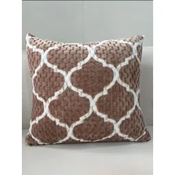MONKDECOR Brown & White Set of 2 Abstract Velvet Square Cushion Covers-picture-23