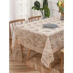 MONKDECOR Brown Floral 2-Seater Table Cover With Embroidered details-picture-18
