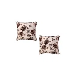 MONKDECOR Brown Set of 2 Floral Square Cushion Covers-picture-21
