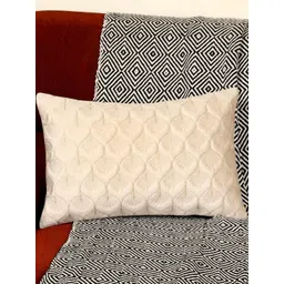 monkdecor Feather Design Cream Color Rectangle Velvet Cushion Covers Set of 1-picture-39