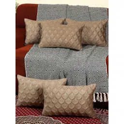 monkdecor Feather Design Mouse Color Rectangle Velvet Cushion Covers Set of 5-picture-13