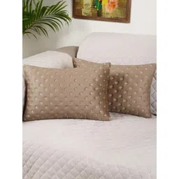 monkdecor Modern Minimalist Rectangle Cushion Covers Set of 2 | 12x18 Inches Velvet Pillow Covers | Decorative Dot Design Mouse Color-picture-32