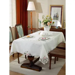 MONKDECOR Pink Floral 8-Seater Table Cover with Embroidered details-picture-31