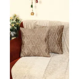 MONKDECOR Set Of 2 Brown Velvet Square Cushion Covers-picture-29