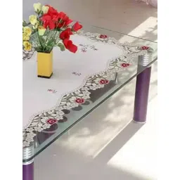 MONKDECOR White & Pink Embroidered TableRunners-picture-38