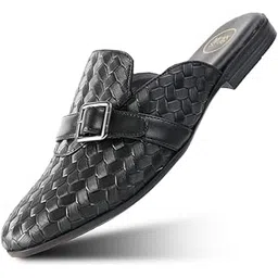 monkstory Woven Buckle Mules - Black-picture-32